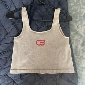 Cyclebar Grey Tank Red Logo